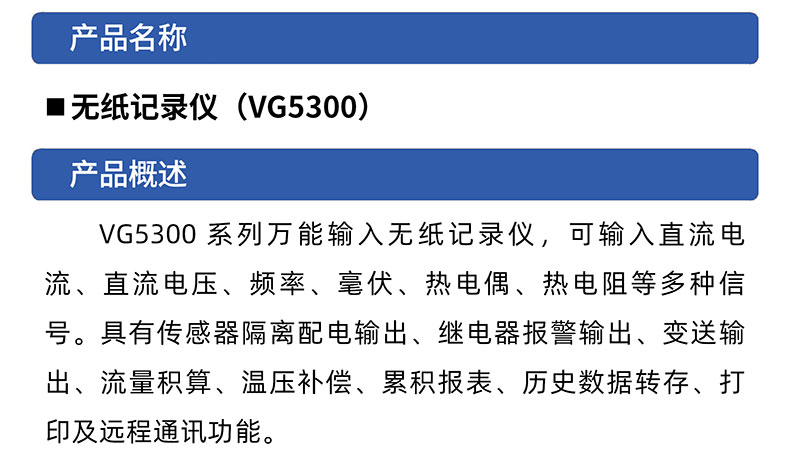 威格無紙記錄儀（VG5300）無紙萬能輸入，廠家直銷，品質(zhì)保障插圖1